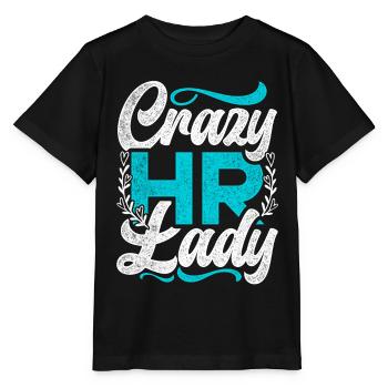 Responsable RH Responsable Ressources Humaines Crazy HR Lady - T-shirt bio MINI CREATOR Stanley/Stella Enfant - noir - Devant - Mikhail (115cm)