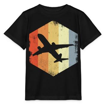 Avion à réaction vintage - T-shirt bio MINI CREATOR Stanley/Stella Enfant - noir - Devant - Mikhail (115cm)