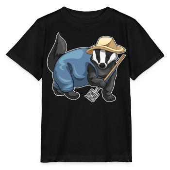 Dachs Landwirt Harke Bauernhof - Stanley/Stella Kinder T-Shirt MINI CREATOR  - Schwarz - Vorne - Mikhail (115cm)