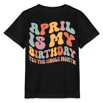 April Geburtstag - Stanley/Stella Kinder T-Shirt MINI CREATOR  - Schwarz - Vorne - Mikhail (115cm)