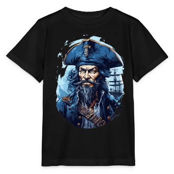 Pirate Skull Jolly Roger Costume Cadeau - T-shirt bio MINI CREATOR Stanley/Stella Enfant - noir - Devant - Mikhail (115cm)