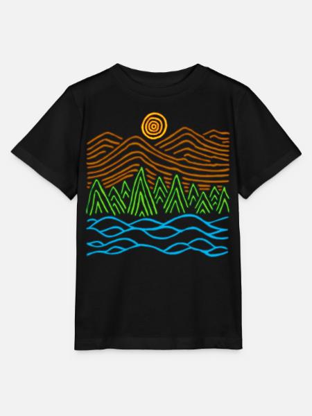 Seltsame Landschaft - Stanley/Stella Kinder T-Shirt MINI CREATOR - Schwarz