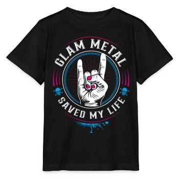 Glam Metal saved my Life - Mano cornut Devil Horns - Stanley/Stella Kinder T-Shirt MINI CREATOR  - Schwarz - Vorne - Mikhail (115cm)