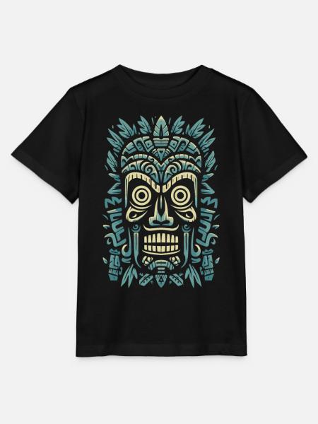 Polynesianische Tribal Tiki Maori Retro Maske - Stanley/Stella Kinder T-Shirt MINI CREATOR - Schwarz