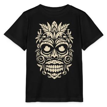 Tribal Tiki Maori Masque Polynésien Rétro Polynésien - T-shirt bio MINI CREATOR Stanley/Stella Enfant - noir - Devant - Mikhail (115cm)