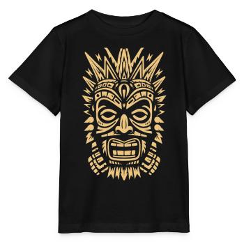 Tribal Tiki Maori Masque Polynésien Rétro Polynésien - T-shirt bio MINI CREATOR Stanley/Stella Enfant - noir - Devant - Mikhail (115cm)