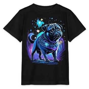 Chien carlin magique de minuit - T-shirt bio MINI CREATOR Stanley/Stella Enfant - noir - Devant - Mikhail (115cm)