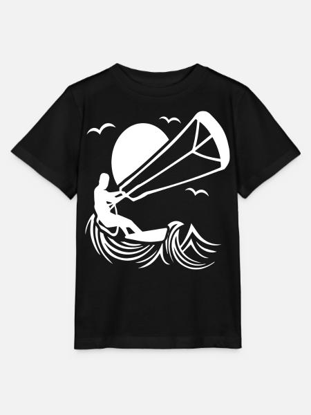 Kitesurfer in Aktion Silhouette - Stanley/Stella Kinder T-Shirt MINI CREATOR - Schwarz