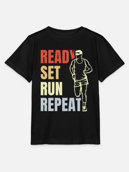 Ready Set Run Repeat - Stanley/Stella Kinder T-Shirt MINI CREATOR  - Schwarz