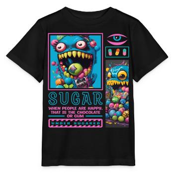 Süßigkeiten Monster - Stanley/Stella Kinder T-Shirt MINI CREATOR  - Schwarz - Vorne - Mikhail (115cm)