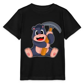 Minage de pioche de mineur taupe - T-shirt bio MINI CREATOR Stanley/Stella Enfant - noir - Devant - Mikhail (115cm)