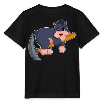 Minage de pioche de mineur taupe - T-shirt bio MINI CREATOR Stanley/Stella Enfant - noir - Devant - Mikhail (115cm)