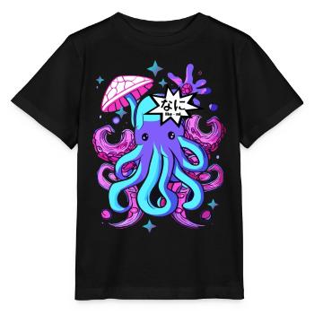 Calmar de poulpe otaku Otaku Kawaii - T-shirt bio MINI CREATOR Stanley/Stella Enfant - noir - Devant - Mikhail (115cm)