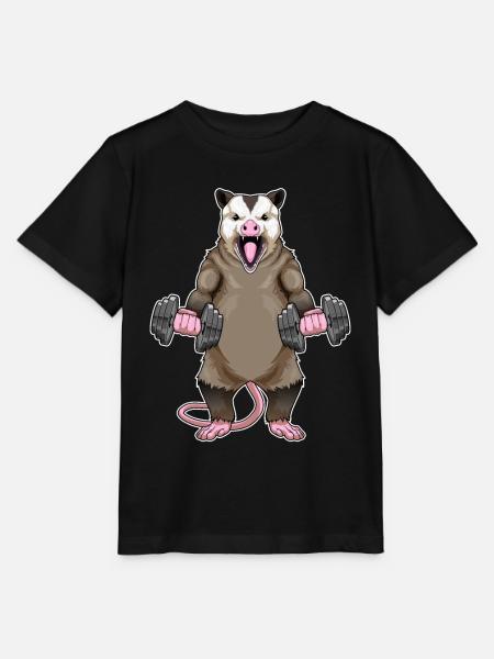 Beutelratte Bodybuilder Hanteln Bodybuilding - Stanley/Stella Kinder T-Shirt MINI CREATOR  - Schwarz