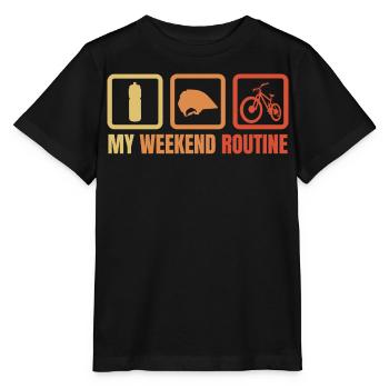 Ma routine du week-end - T-shirt bio MINI CREATOR Stanley/Stella Enfant - noir - Devant - Mikhail (115cm)