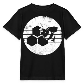 Honigbiene Skizze - Stanley/Stella Kinder T-Shirt MINI CREATOR  - Schwarz - Vorne - Mikhail (115cm)