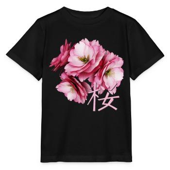 Cherry Blossom - Stanley/Stella MINI CREATOR Kids’ T-Shirt - black - Front - Mikhail (115cm)