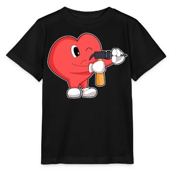 Herz Handwerker Bohrmaschine Handwerk - Stanley/Stella Kinder T-Shirt MINI CREATOR  - Schwarz - Vorne - Mikhail (115cm)