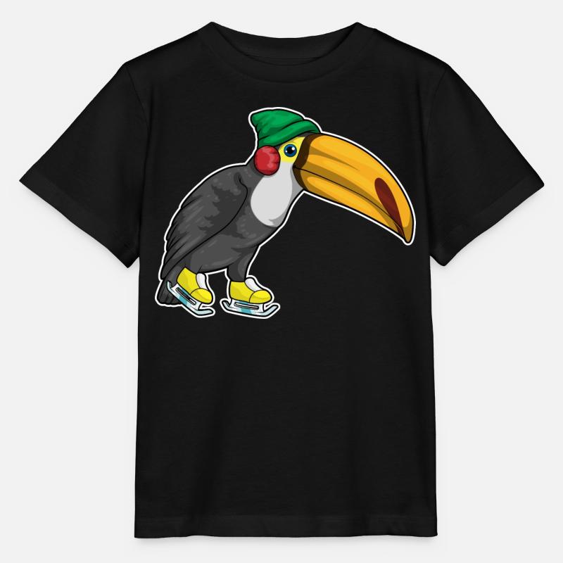 Toucan patins à glace - T-shirt bio MINI CREATOR Stanley/Stella Enfant - noir