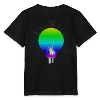 Glühbirne - Lampe - Grafik - Leuchte - Stanley/Stella Kinder T-Shirt MINI CREATOR  - Schwarz - Vorne - Mikhail (115cm)