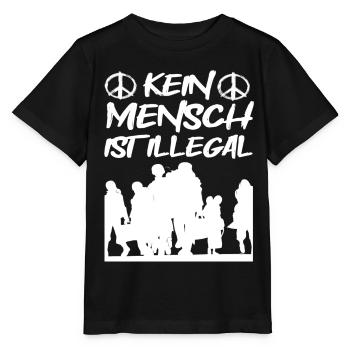 Kein Mensch ist Illegal - Stanley/Stella Kinder T-Shirt MINI CREATOR  - Schwarz - Vorne - Mikhail (115cm)