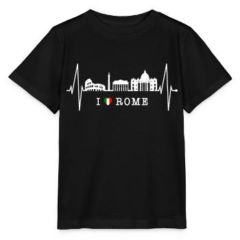 Rome Colisée Heartbeat Roma Skyline Rome Italie - T-shirt bio MINI CREATOR Stanley/Stella Enfant - noir - Devant - Mikhail (115cm)