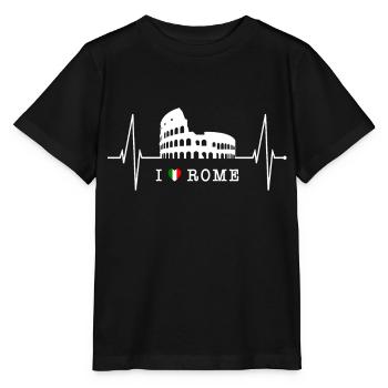 Rome Colisée Heartbeat Roma Skyline Rome Italie - T-shirt bio MINI CREATOR Stanley/Stella Enfant - noir - Devant - Mikhail (115cm)