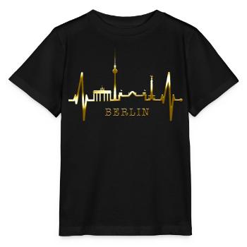 Berlin Skyline Heartbeat Heart Love Love Berliners - T-shirt bio MINI CREATOR Stanley/Stella Enfant - noir - Devant - Mikhail (115cm)