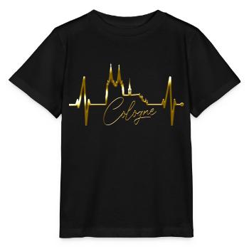 Cologne Skyline Heartbeat Heart Kölsch Love Cologne - T-shirt bio MINI CREATOR Stanley/Stella Enfant - noir - Devant - Mikhail (115cm)