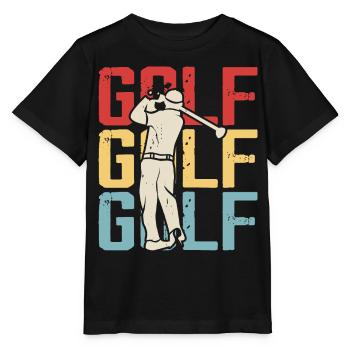 Golf Golfer - Stanley/Stella Kinder T-Shirt MINI CREATOR  - Schwarz - Vorne - Mikhail (115cm)
