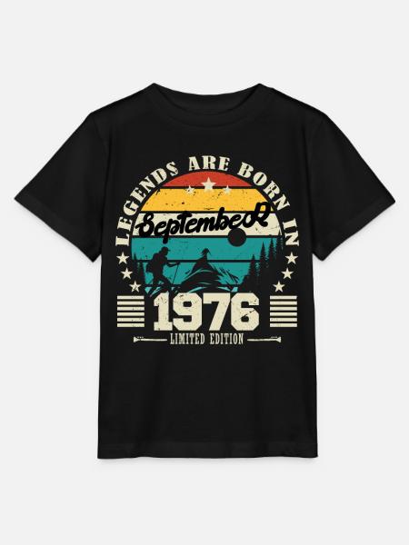 September 1976. Geburtstagsgeschenk September 1976 - Stanley/Stella Kinder T-Shirt MINI CREATOR - Schwarz