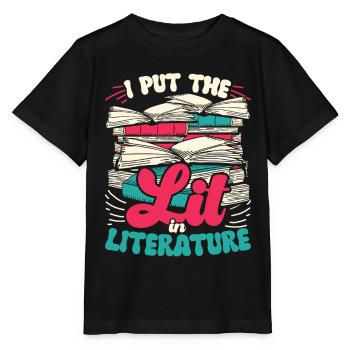 Teacher Teacher I Put The Lit In Literature - Stanley/Stella MINI CREATOR Kids’ T-Shirt - black - Front - Mikhail (115cm)