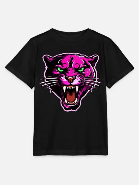 Panther Kopf Pink - Stanley/Stella Kinder T-Shirt MINI CREATOR - Schwarz