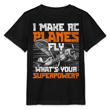 Modèle d’avion Modèle d’avion I Fabriquez des avions - T-shirt bio MINI CREATOR Stanley/Stella Enfant - noir - Devant - Mikhail (115cm)