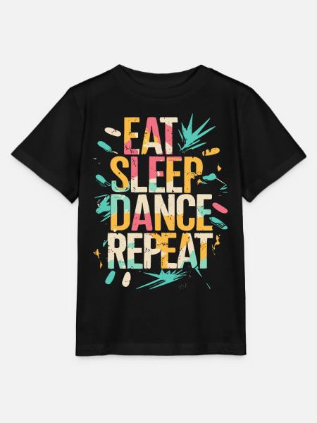 Eat Sleep Dance Repeat Typografie - Stanley/Stella Kinder T-Shirt MINI CREATOR  - Schwarz