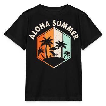 Aloha Summer - Stanley/Stella Kinder T-Shirt MINI CREATOR  - Schwarz - Vorne - Mikhail (115cm)