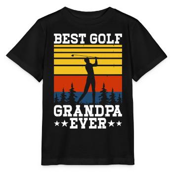 Golf Golfer Opa - Stanley/Stella Kinder T-Shirt MINI CREATOR  - Schwarz - Vorne - Mikhail (115cm)