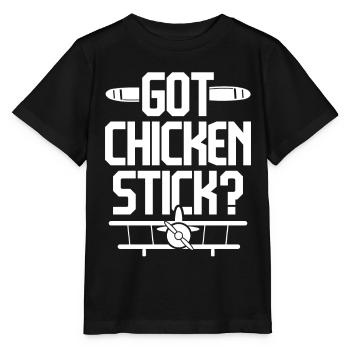 Modèle réduit d’avion Avion Vous avez un bâton de poulet? - T-shirt bio MINI CREATOR Stanley/Stella Enfant - noir - Devant - Mikhail (115cm)