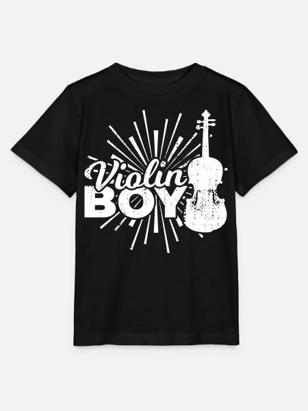 Junge der Geige spielt - Stanley/Stella Kinder T-Shirt MINI CREATOR - Schwarz