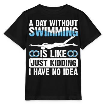 Swimming Float - Stanley/Stella MINI CREATOR Kids’ T-Shirt - black - Front - Mikhail (115cm)
