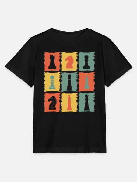 Schachfiguren Retro - Stanley/Stella Kinder T-Shirt MINI CREATOR - Schwarz
