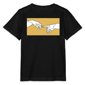Kreation von Adam-Händen, Michelangelo-Inspiration - Stanley/Stella Kinder T-Shirt MINI CREATOR  - Schwarz - Vorne - Mikhail (115cm)