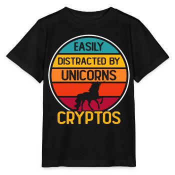 Crypto-monnaie - T-shirt bio MINI CREATOR Stanley/Stella Enfant - noir - Devant - Mikhail (115cm)