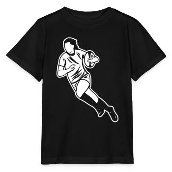 Rugby Spielerin - Stanley/Stella Kinder T-Shirt MINI CREATOR  - Schwarz - Vorne - Mikhail (115cm)