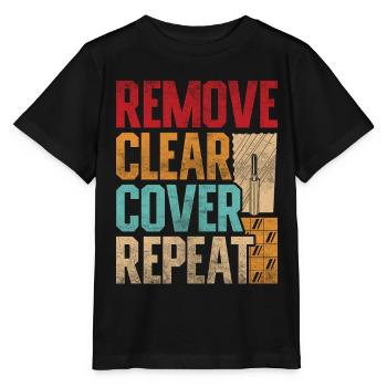 Calque de sol Calque de carrelage Supprimer Couvercle transparent Répéter - T-shirt bio MINI CREATOR Stanley/Stella Enfant - noir - Devant - Mikhail (115cm)