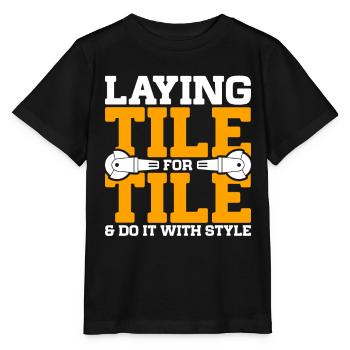 Floor layers, tilers, screed layers - Stanley/Stella MINI CREATOR Kids’ T-Shirt - black - Front - Mikhail (115cm)