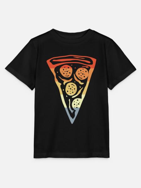 Retro Stück Pizza - Stanley/Stella Kinder T-Shirt MINI CREATOR  - Schwarz