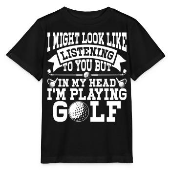 Golf Golfeur - T-shirt bio MINI CREATOR Stanley/Stella Enfant - noir - Devant - Mikhail (115cm)