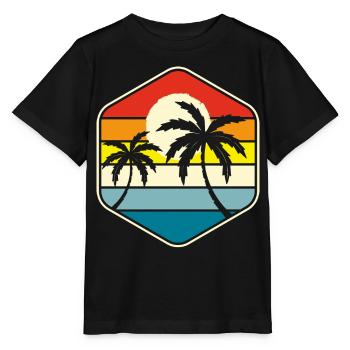 Palmen Retro Vintage - Stanley/Stella Kinder T-Shirt MINI CREATOR  - Schwarz - Vorne - Mikhail (115cm)