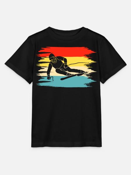 Ski Skifahren Skifahrer - Stanley/Stella Kinder T-Shirt MINI CREATOR - Schwarz